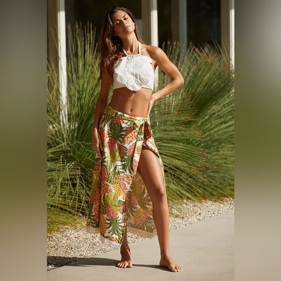 FARM RIO Wrap Cover-Up Midi Skirt
